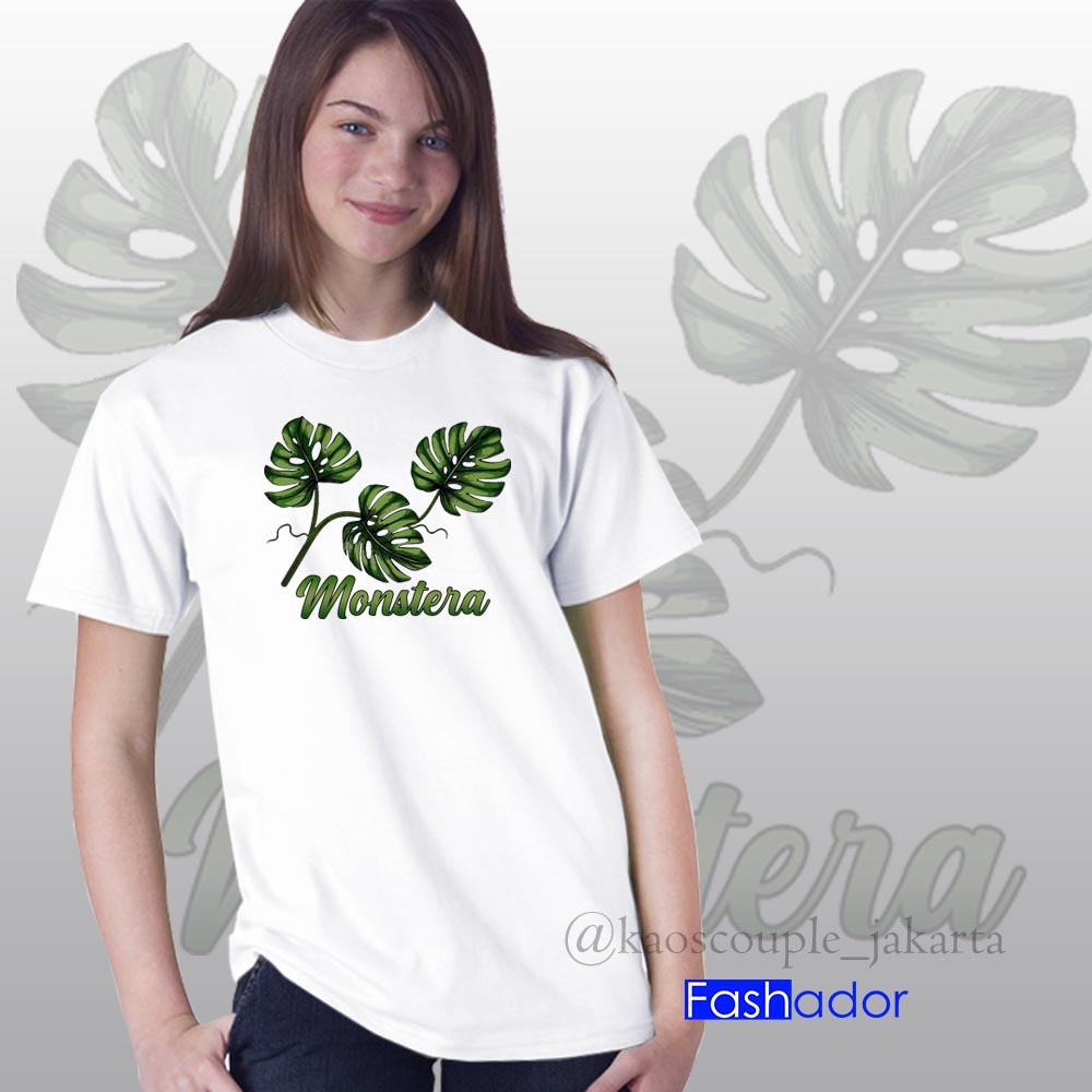 BEST SELLER-GRATIS NAMA Kaos TEMA Tanaman Hias MONSTERA DAN AGLONEMA bisa Couple SET Murah Kekinian