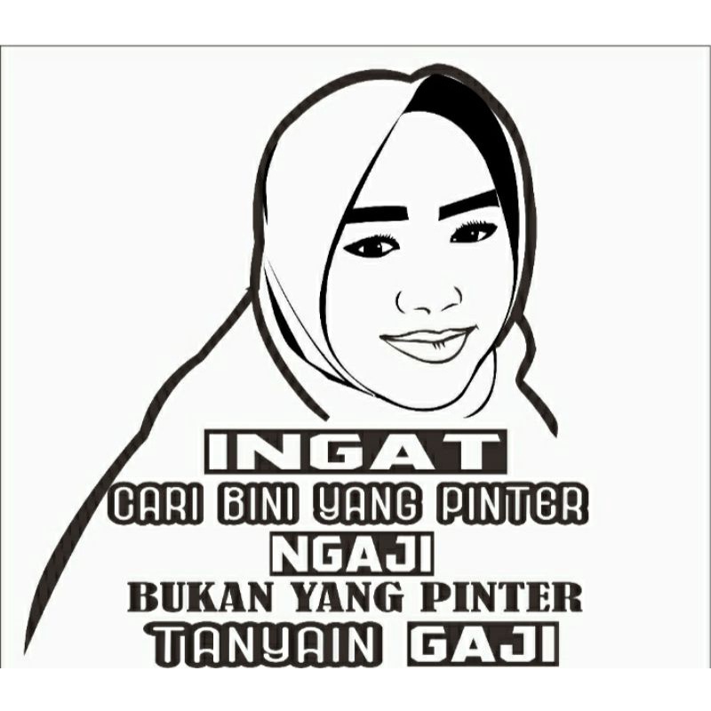 STIKER MOBIL TRUK STICKER KATA2 +CEWE HIJAB KACA SAMPING N BODY