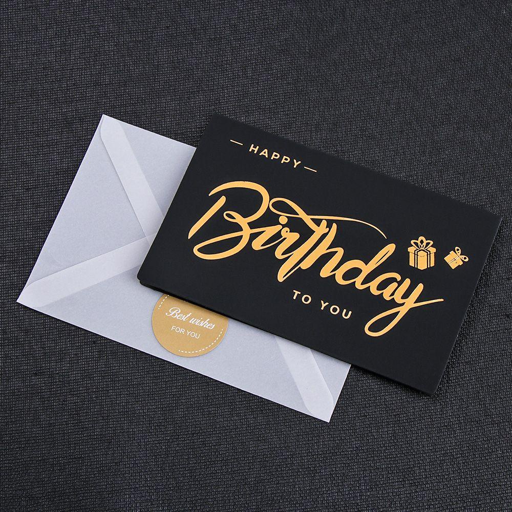 Solighter Wish Card Kartu Ucapan Terima Kasih Business Activity Exquisite Black Greeting Card