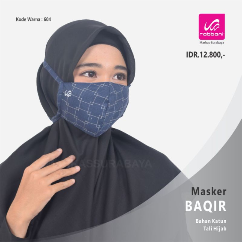 Masker Kain Rabbani Baqir (headloop tali hijab)