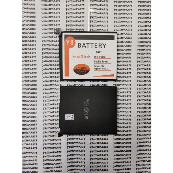 BAT BATTERY BATERAI BATRE XIAOMI REDMI NOTE 4X BN43 Y8 DOUBLE POWER