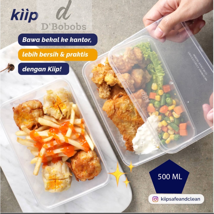 500ML Kiip Thinwall Food Container Kotak Makan Box Plastik persegi panjang rectangel