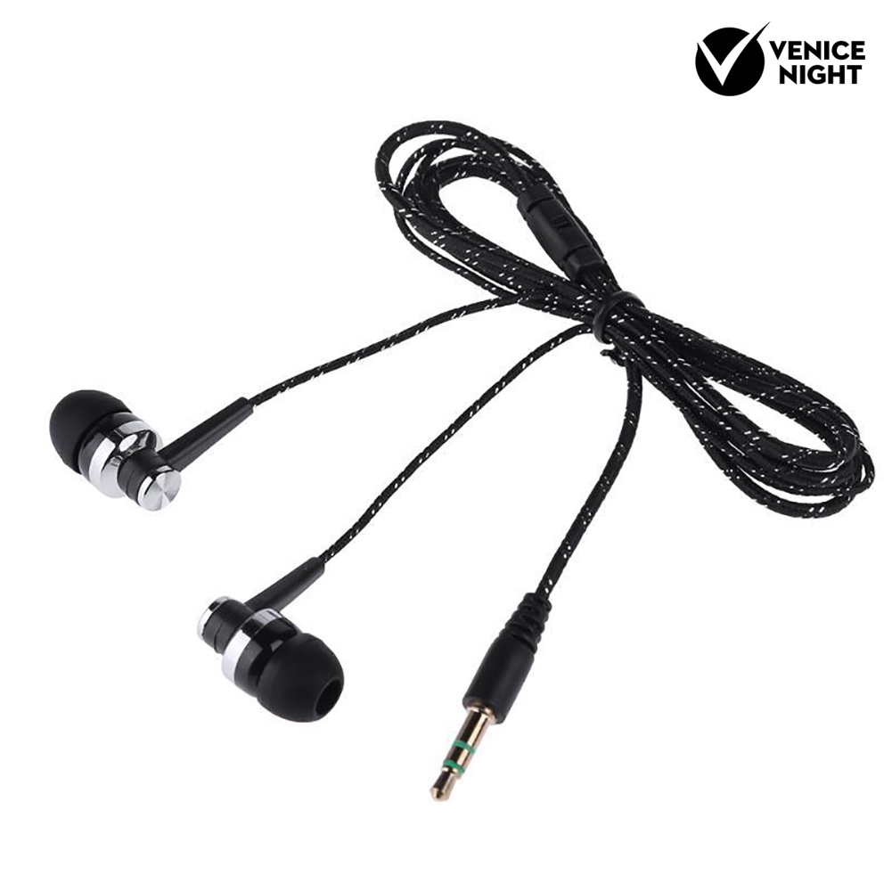 (VNEP) (Berkabel) Earphone In ear Stereo Tanpa Mic Dengan Kabel Model Kepang