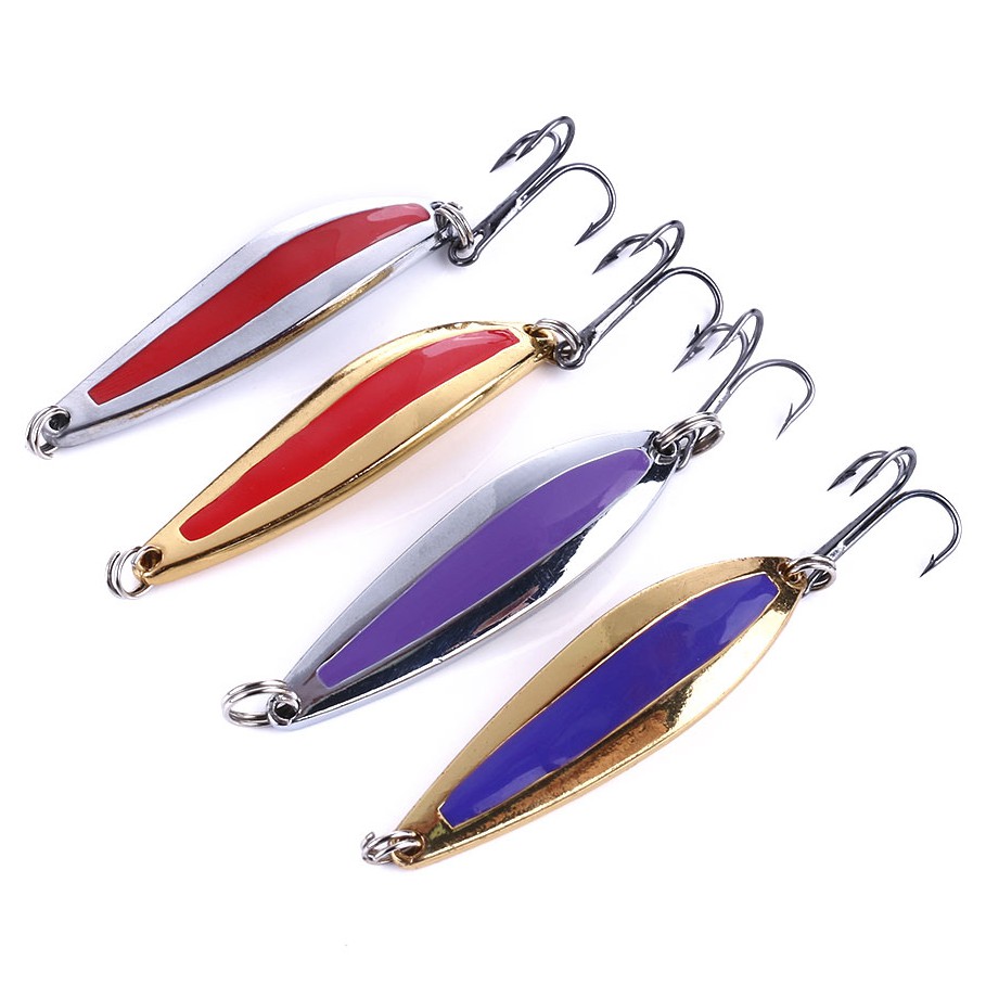 HENGJIA 4pcs Umpan Metal Sequins Spoon Pancing Payet Ikan Fishing Lure Fishing Hooks Kail Tackle