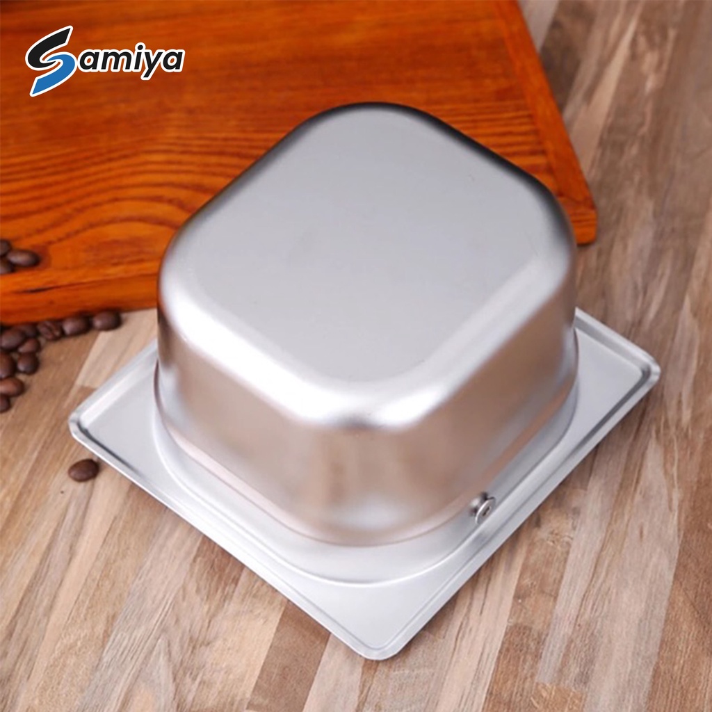 Knock box stainless steel tinggi 10cm dan 15cm / knock box kopi container / coffee box stainless