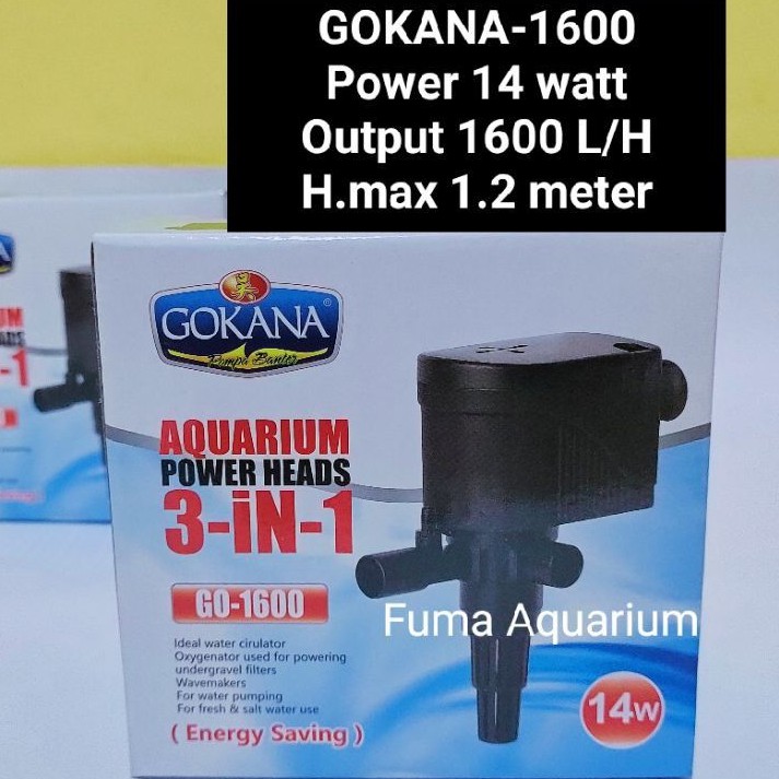 GOKANA GO-1600 Pompa Aquarium Aquascape Hidroponik Submersible Pump Power Head