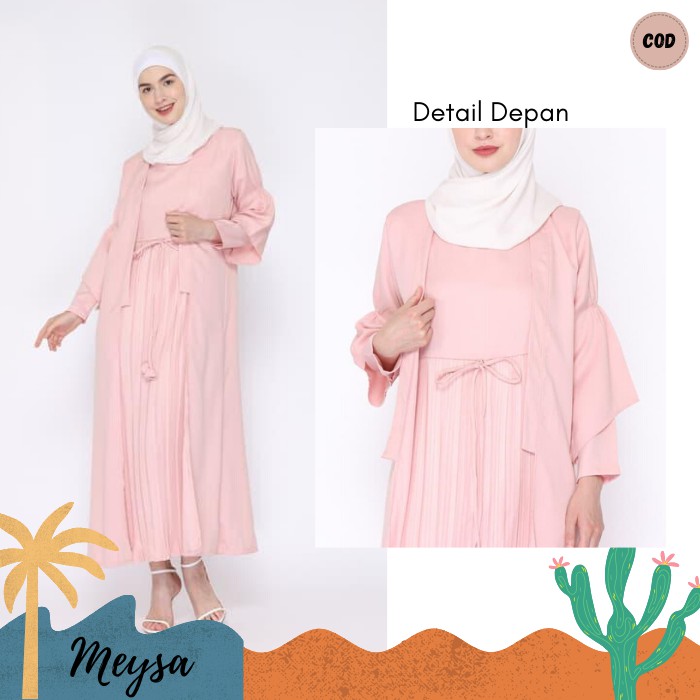 LUNA DRESS BAJU MUSLIM WANITA GAMIS DRES PESTA FASHION MUSLIM REMAJA PLISKET TERBARU SIMPLE MK252