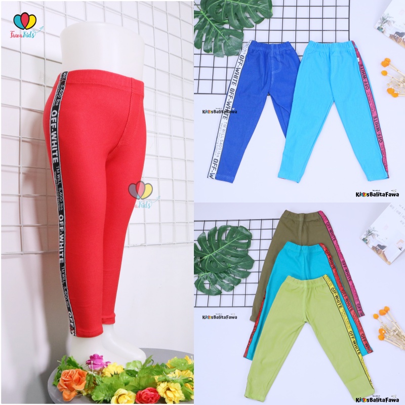 Jegging LIST Uk 1-10 Tahun / Jeans Stripe Anak Celana Panjang Polos SD Legging Denim Import