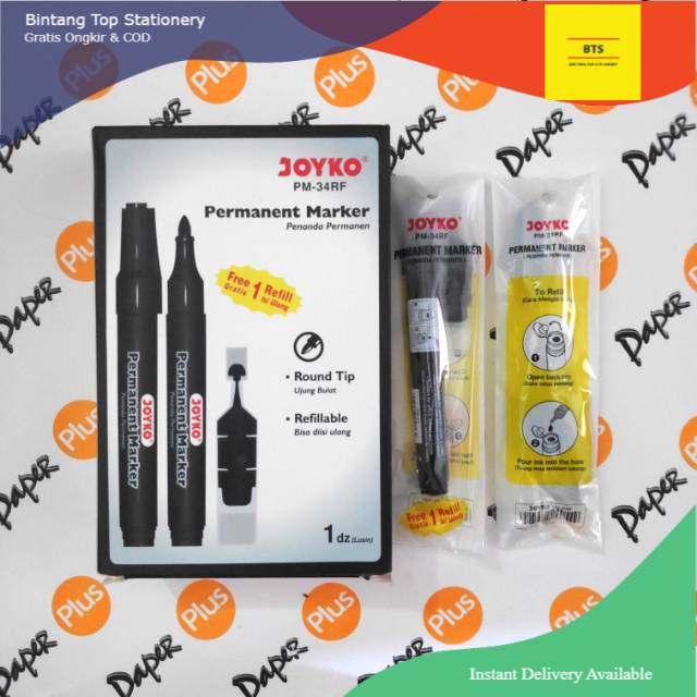 

[BTS] Spidol Permanent Marker JOYKO Besar plus tinta