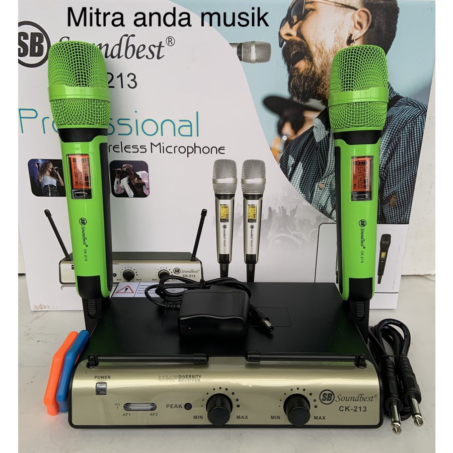 Wireless mic soundbest ck213 soundbest 2 mic handheld