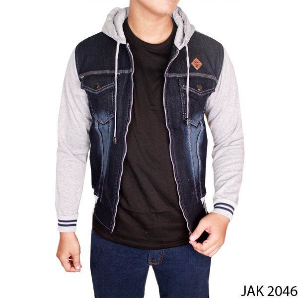 Mens Jeans Jacket Jeans Biru Tua – JAK 2046