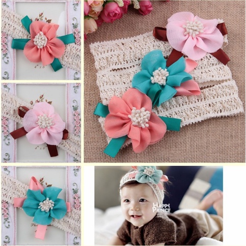 COD❤️Bandana Bayi Bando Pita Anak Motif Manis Headband Anak Bunga Mutiara Cantik Perempuan