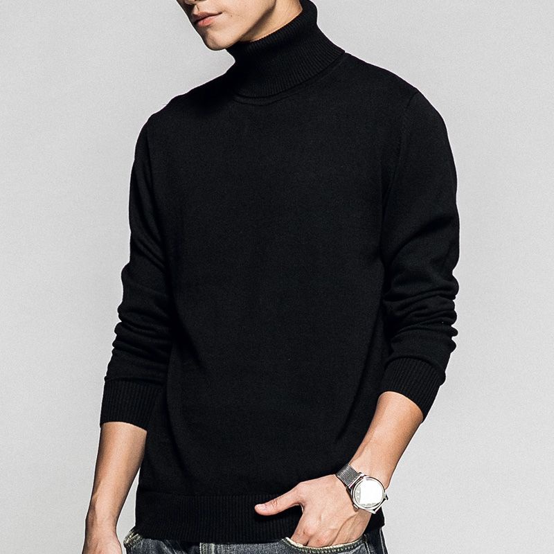 Kaos polos lengan pendek leher tinggi / turtle neck turtleneck pria stile korea Kaos Polos Turtlenec