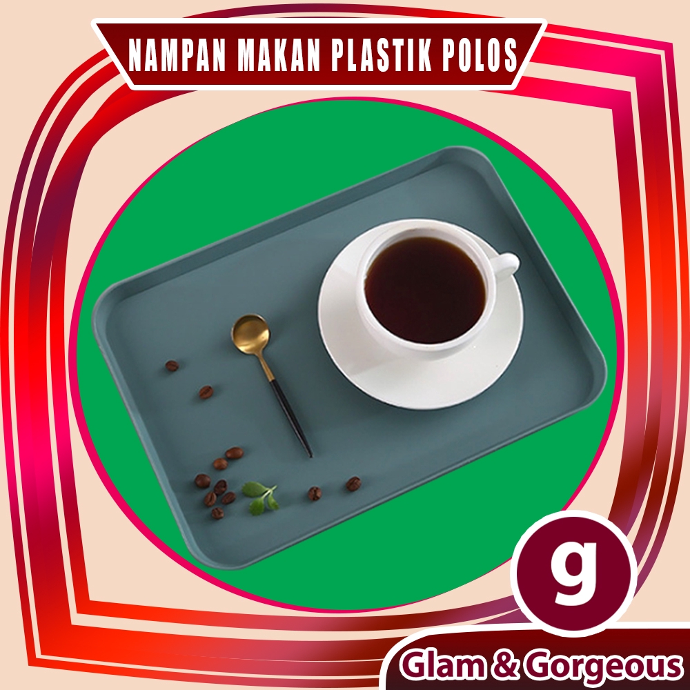 Nampan Makan Plastik Motif Polos Ukuran P 29,5 L 21 T 1.8 CM - KU021S