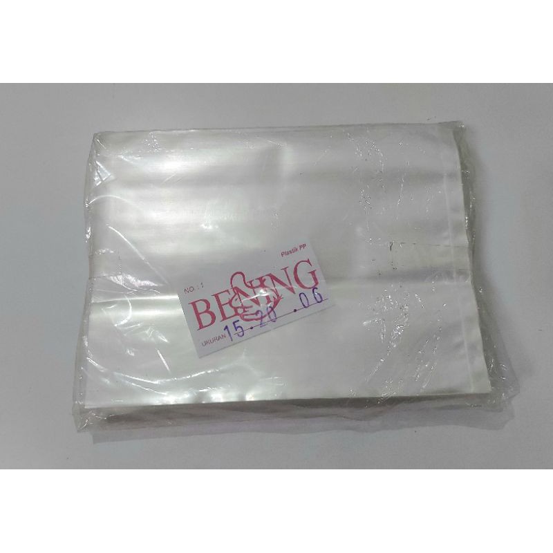 plastik PP tebal 06 uk 15x20