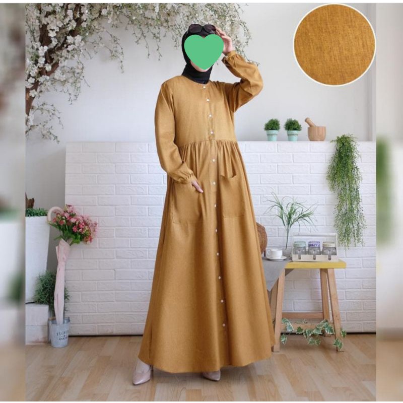 (free parfum#4)Gamis Button Mati madinah brand اجتهدbahan katun madinah FODU impor