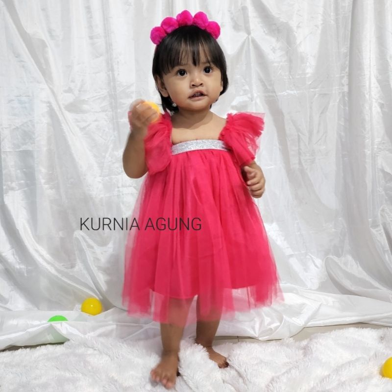 GROSIR Dress Tutu Anak Perempuan 1 2 tahun Import Warna Sage Green Grosiran Lusinan Gaun Pesta Anak Kekinian Bahan Tile Adem KA168