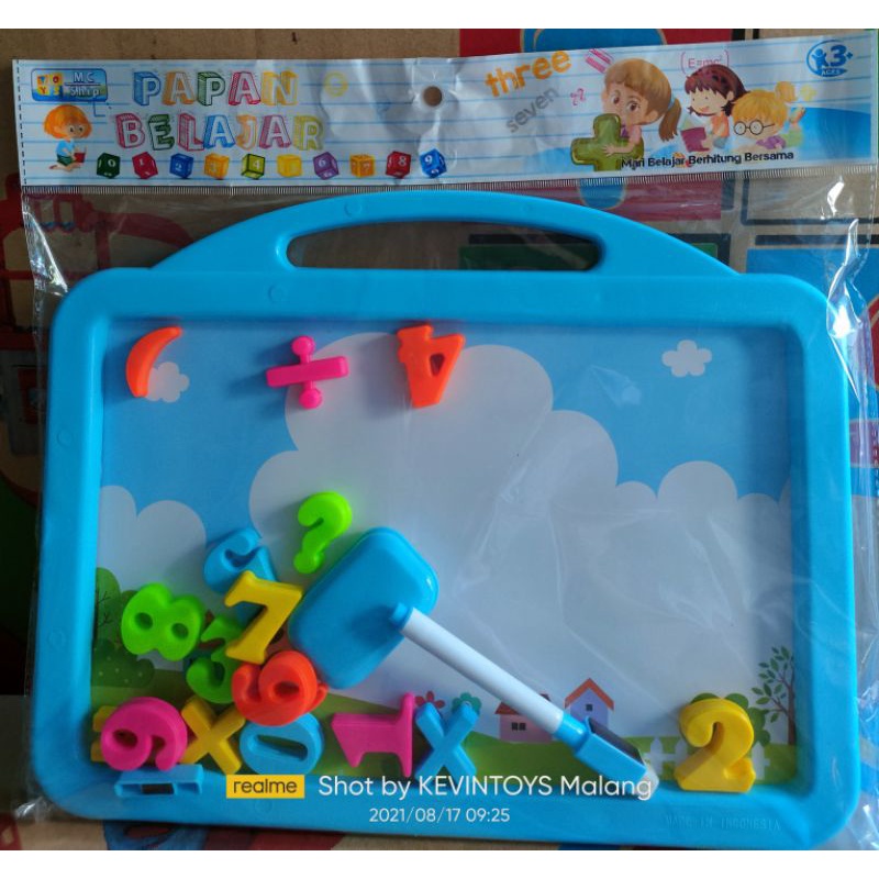 AJ MB 02 MAINAN ANAK EDUKASI PAPAN TULIS PLUS ANGKA MAGNET / MAINAN ANAK DRAWING BOARD + ANGKA MAGNETIC