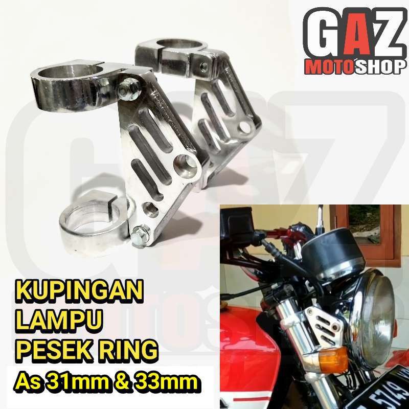 KUPINGAN LAMPU RING CNC AS 31 33 41 mm BRAKET LAMPU PESEK CB GL TIGER MEGAPRO Bracket Ninja Scorpio Byson