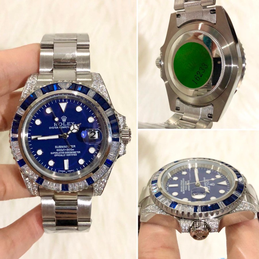 CASH BACK JAM TANGAN ROLEX GMT MASTER ll SILVER BLUE DIAMOND LIMITED EDITION GARANSI 1 TH