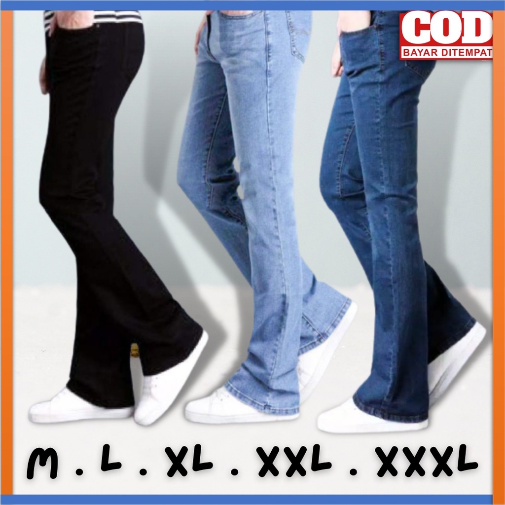 Celana Jeans Cutbray Pria BIG SIZE JUMBO Size 27 - 38 [BISA COD]