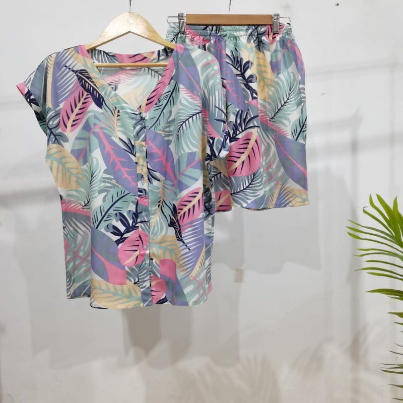 PIYAMA KANCING PENDEK HITS PIYAMA KANCING BUSUI | PIYAMA RAYON | HOMEWEAR-PDV G