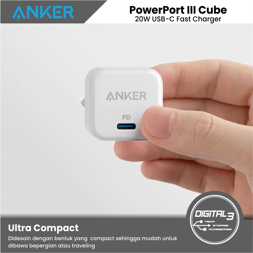 Anker PowerPort III Cube 20W PD USB-C Charger Adapter Iphone A2149