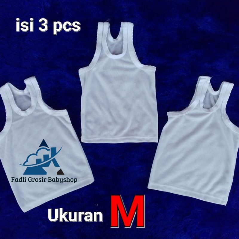 Singlet Bayi Ukuran M Isi 3 Pcs