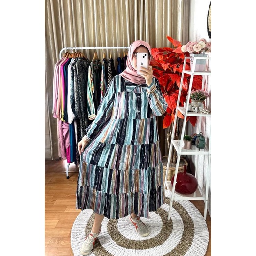 Midi Dress Kinan Matt Katun Rayon Viscose premium
