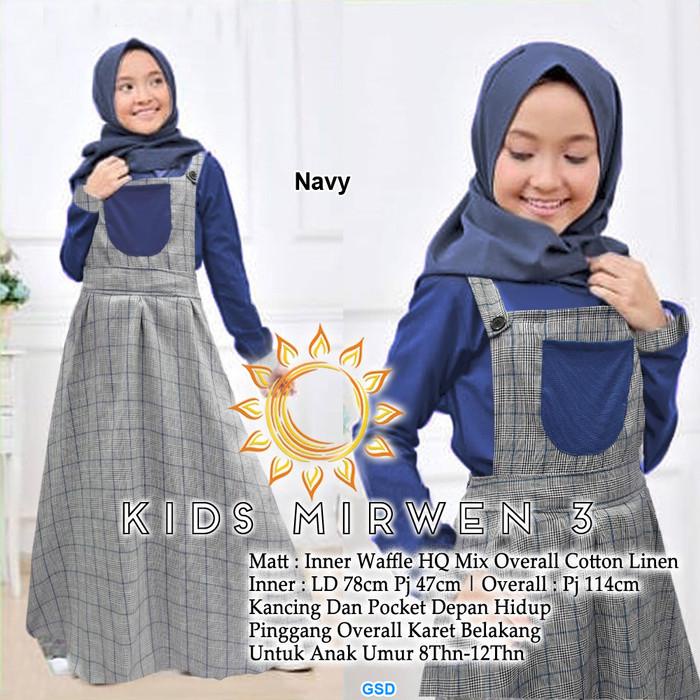 Gamis Overall Anak Tanggung/Baju Muslim Anak Perempuan-Kids Mirwen