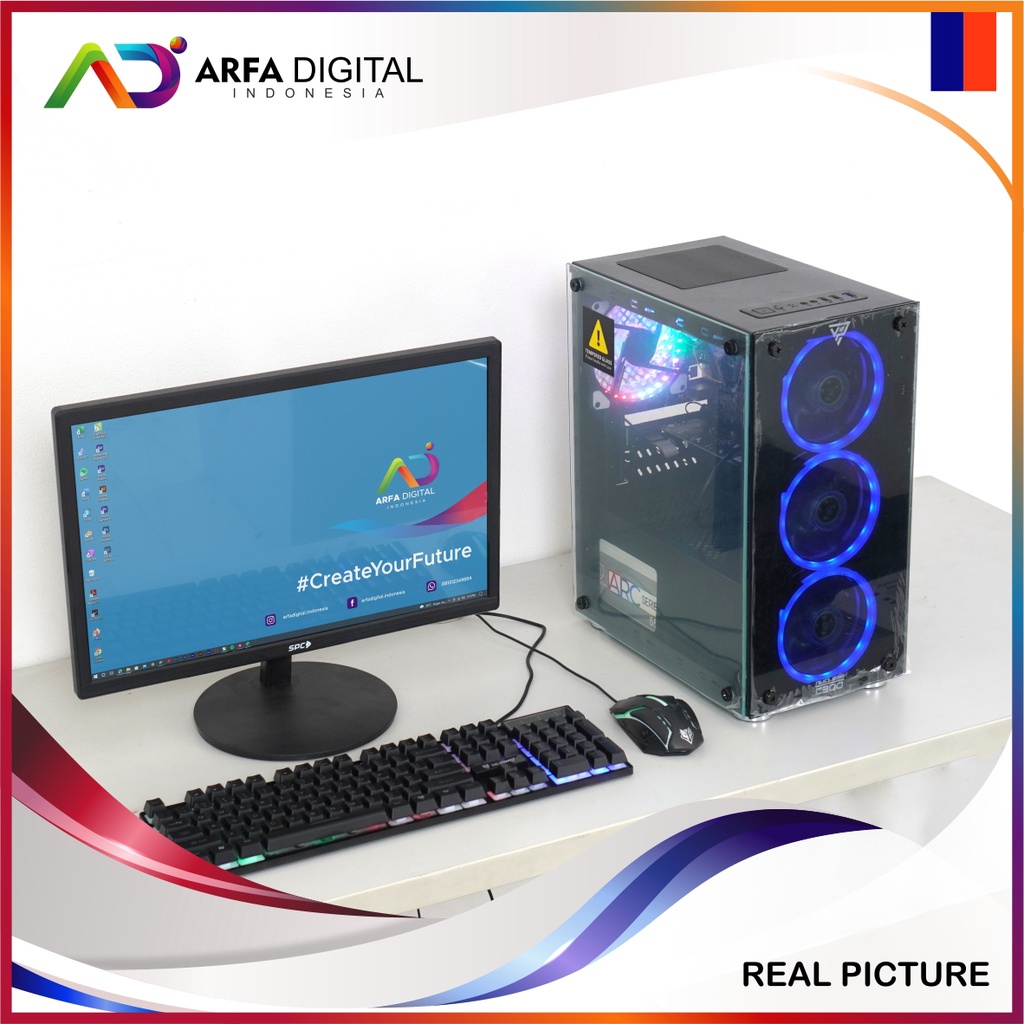 PC Rakitan Gaming Fullset Murah Siap Pakai Intel Core I7 3770 Ram 16GB HDD 500GB VGA 4GB DDR5 LED 24 Inch | CR02