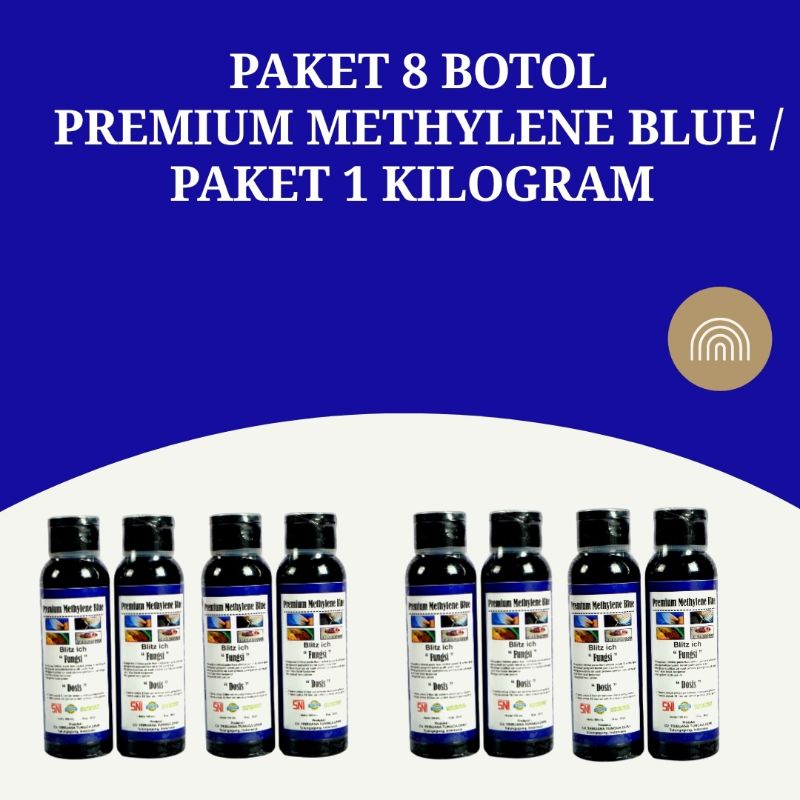 Paket 8 botoL Obat biru Premium Methylene Blue khusus kargo