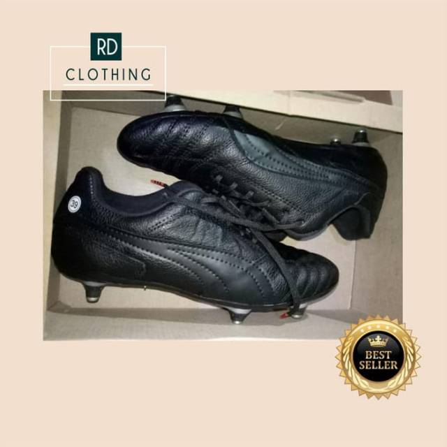 Sepatu bola pull besi sepatu bola puma hitam kulit original