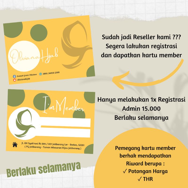 

KARTU MEMBER ID CARD OLIVIANA HIJAB