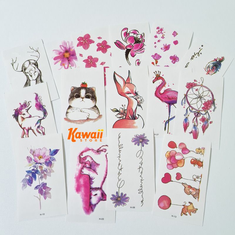 Tato temporer lucu sticker tattoo temporary motif kartun bisa tahan air seri H