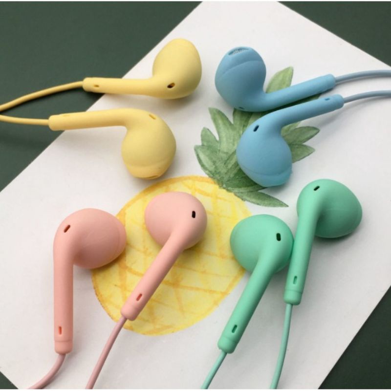 (SYA92) HEADSET MACARON U19 Handsfree matte colorfull