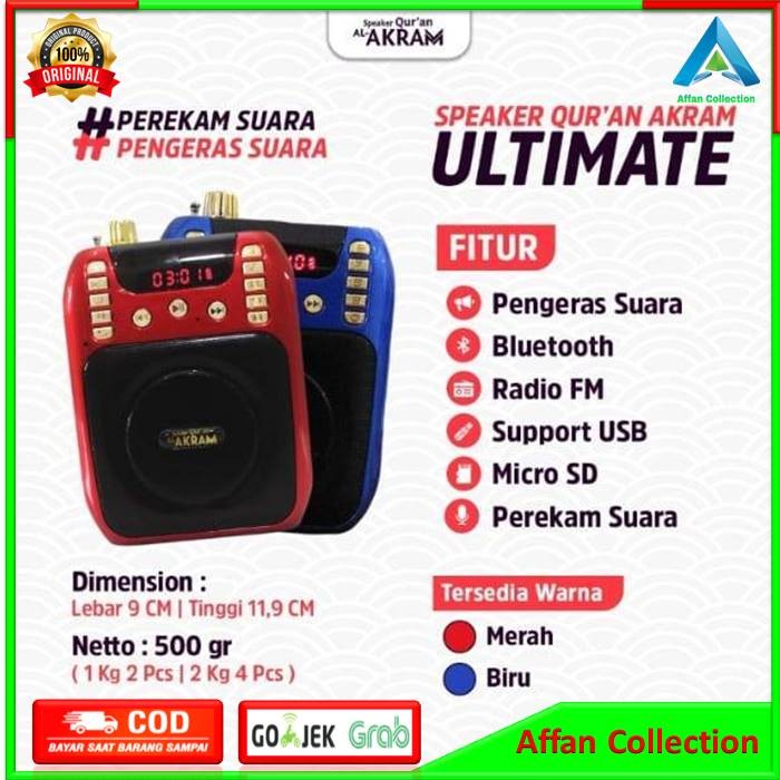 Speaker Murottal Murotal AlQuran Al-Quran Hafalan Digital 30 Juz Akram - Biru