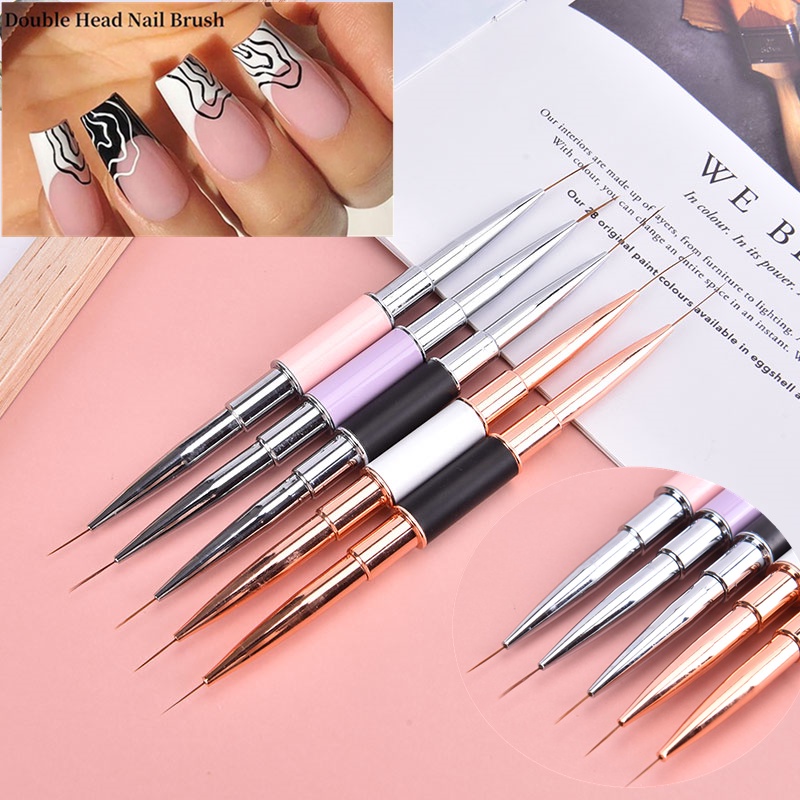 (Full) 1pc Brush Nail Art UV Gel Gagang Motif Marmer