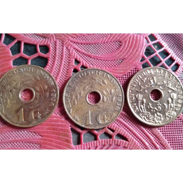 Koin 1 cent jaman Belanda th 1936-1945 Asli