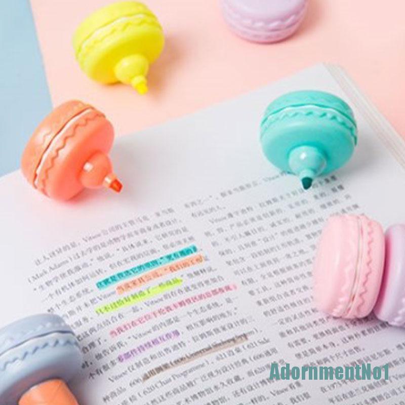 (AdornmentNo1) 6pcs / Set Spidol Highlighter Warna Macaron Fluorescent Untuk Gambar / Dekorasi Kue