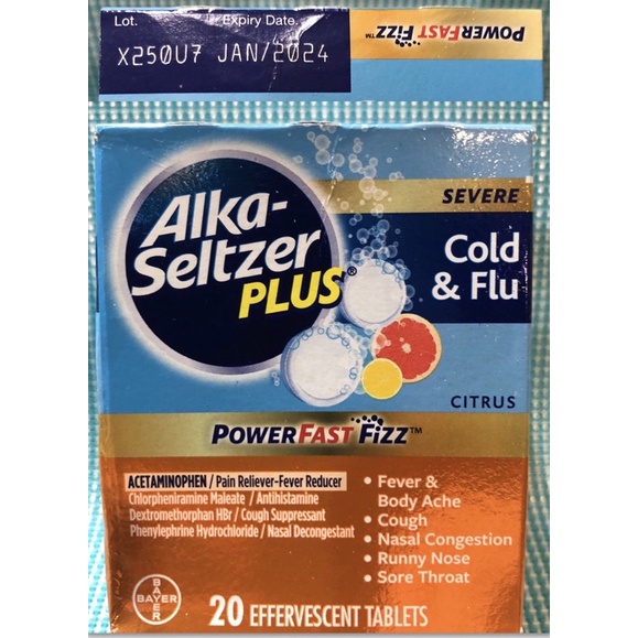 Jual Alka-Seltzer Plus Cold & Flu - 20 Effervescent Tablets | Shopee ...