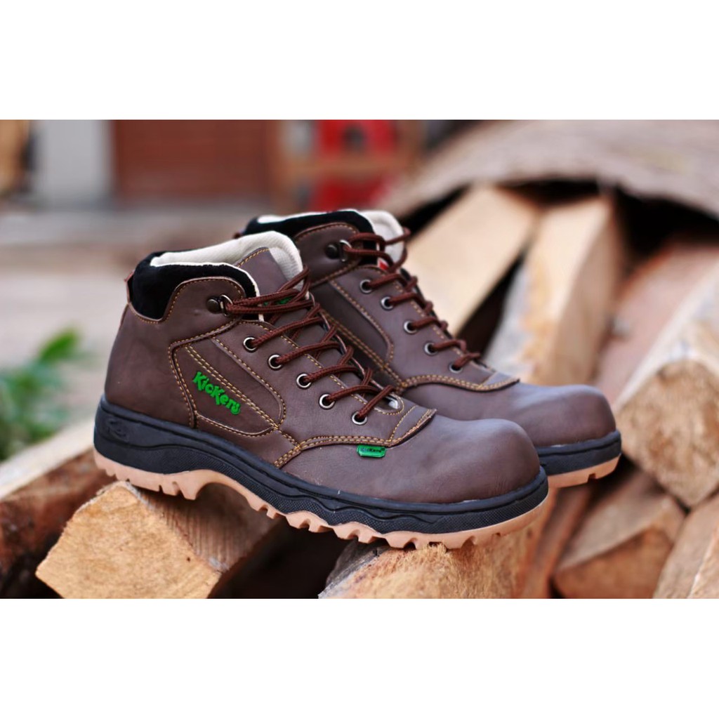 Sepatu boots safety pria kikcers boot sleting kerja lapangan