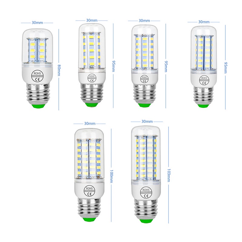 (LUCKID) Lampu Jagung LED E27 / E14 220V Warna Putih