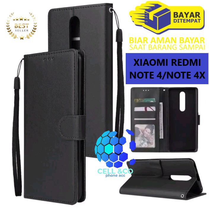 Flip cover XIAOMI REDMI NOTE 4 NOTE 4X Flip case buka tutup kesing hp casingflip case leather wallet