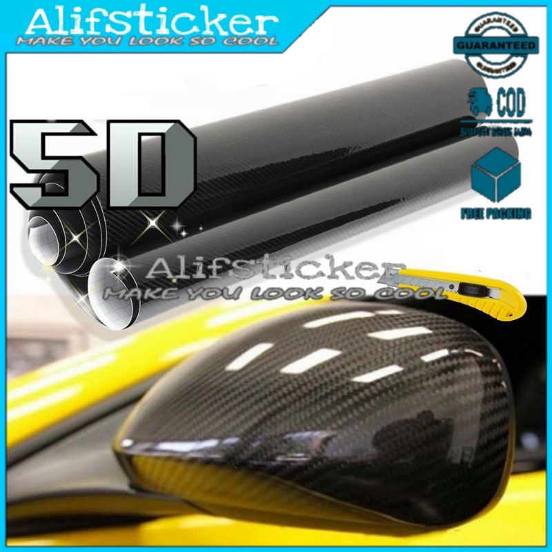 Stiker Sticker Carbon 5d Skotlet Karbon 6d Super Glossy Skotlet Carbon Hitam