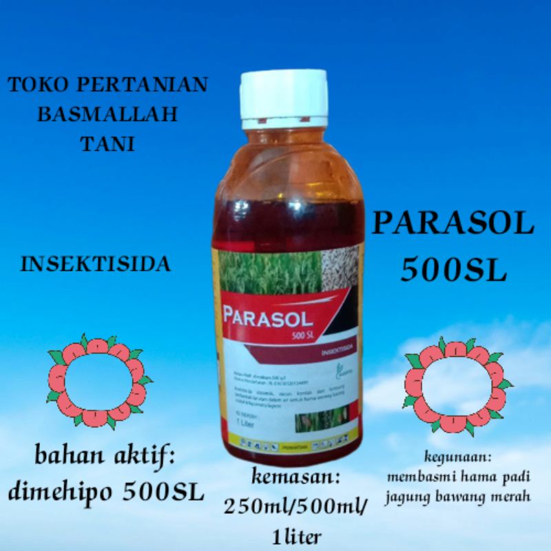 Parasol 500 SL-1 Liter (insektisida) Pengendali penggerek Batang, Putih palsu &amp; Wereng