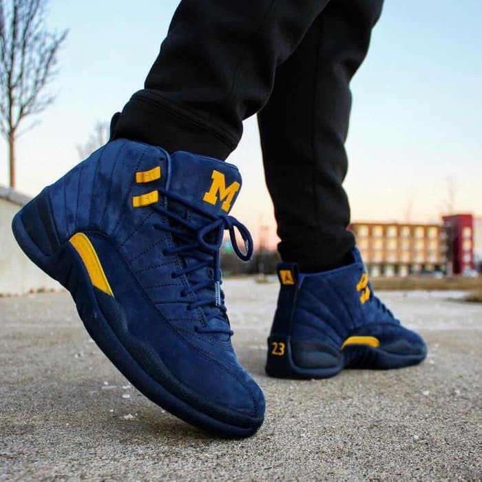 blue & black jordan 12s