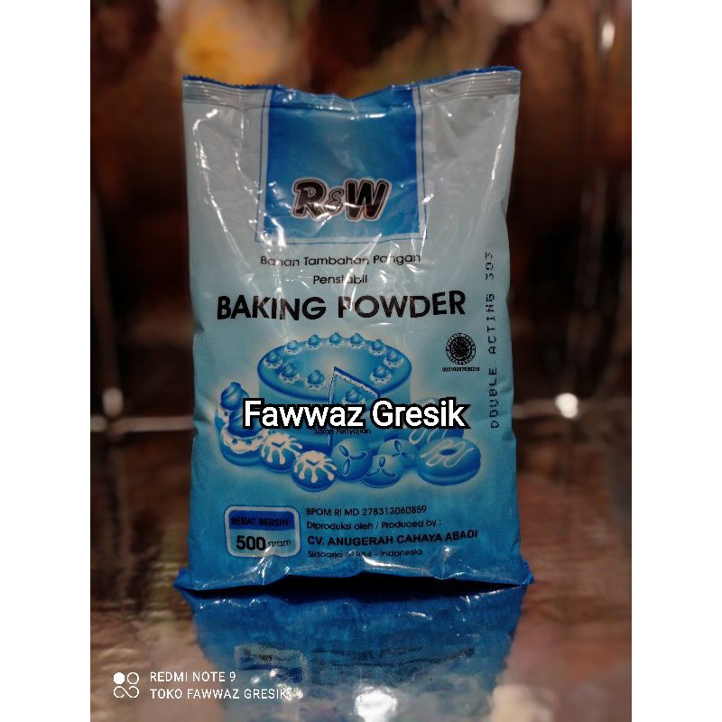 Baking powder RW bahan kue kemasan 500 gram Double Acting 303