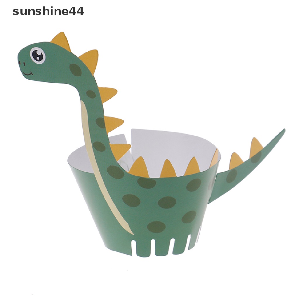 Sunshine Pembungkus Cupcake Bentuk Dinosaurus Safari Untuk Dekorasi Pesta Ulang Tahun