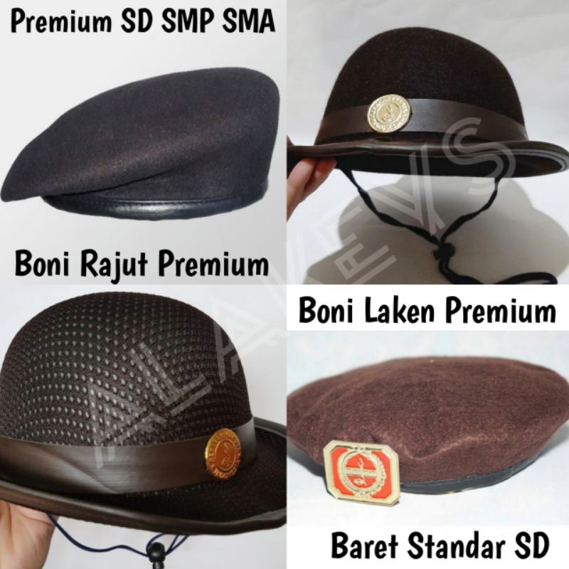 Topi Baret Boni Pramuka Sekolah SD SMP SMA SMK MI MTS MA